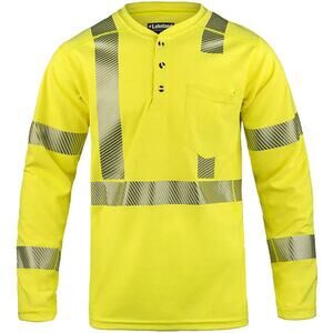 NWT! Lakeland LSCAT Series Crew Neck  LS Knit Shirt, Hi-Vis Yellow L‎